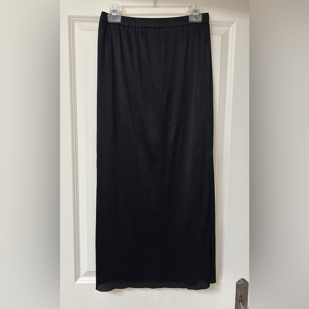 NEW Massimo Dutti Black Maxi Skirt with Elastic Waist